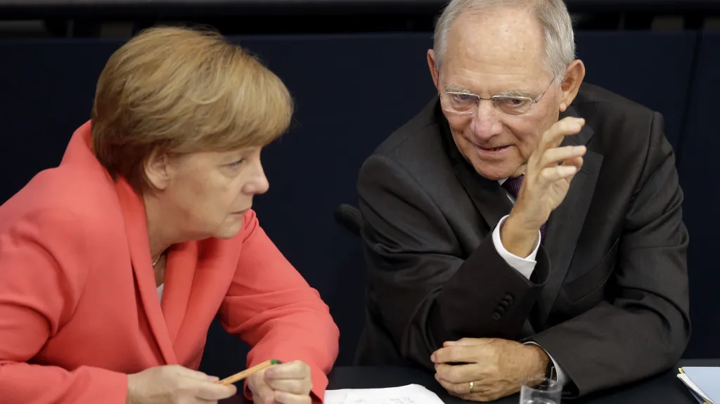 Německá kancléřka Angela Merkelová a německý ministr financí Wolfgang Schäuble