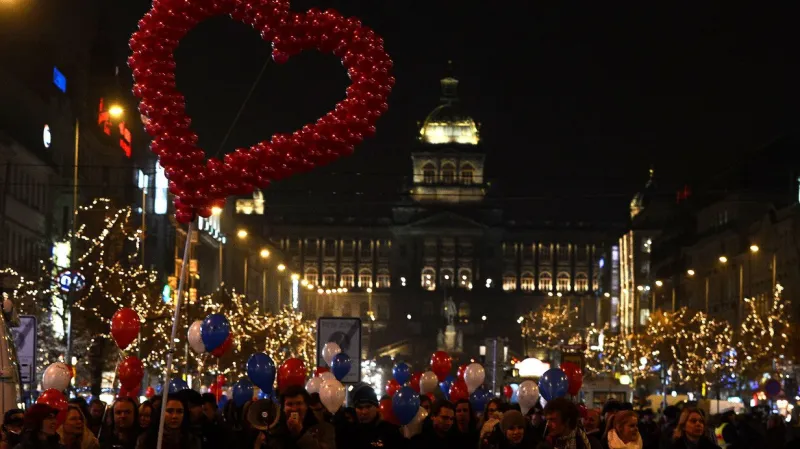 Vzpomínková akce na Václavském náměstí