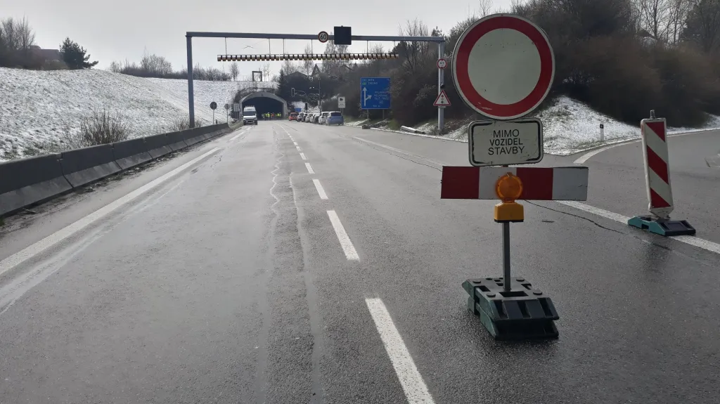 Uzavřený tunel v Jihlavě