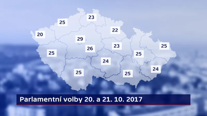 Počet stran a hnutí, které podaly kandidátky pro volby do sněmovny (dle údajů krajů, bez započtení kandidátek doručených datovou schránkou nebo poštou)