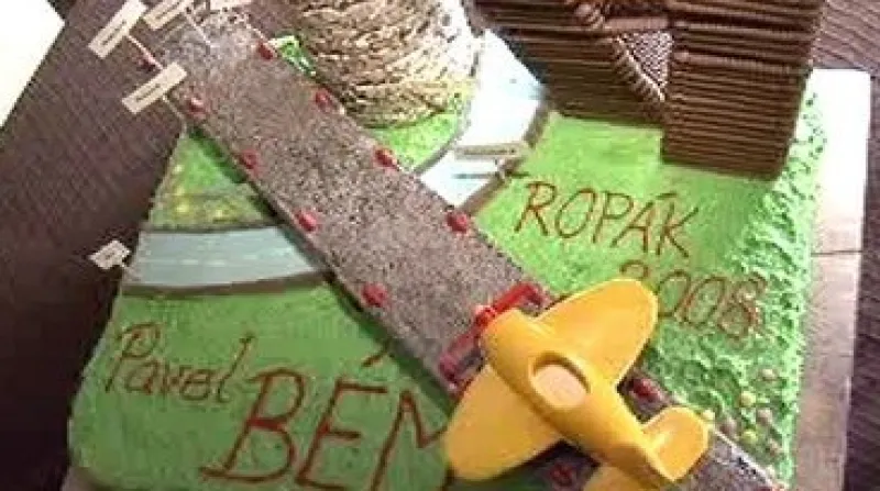 Dort pro Ropáka 2008 Pavla Béma s mrakodrapy a silnicí