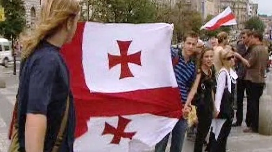 Demonstrace na podporu Gruzie