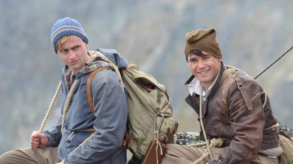 Vavřinec Hradilek (vpravo) při natáčení filmu Tenkrát v ráji