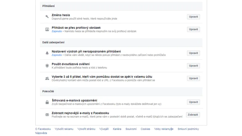 Nastavení přihlášení