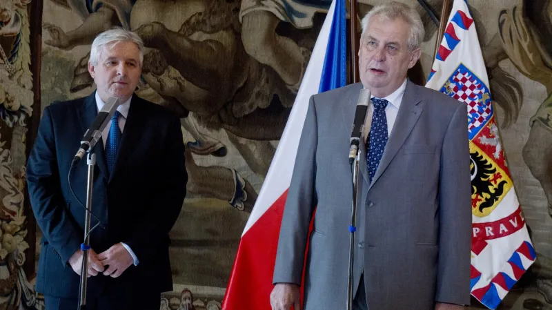 Prezident Miloš Zeman jmenoval premiérem Jiřího Rusnoka