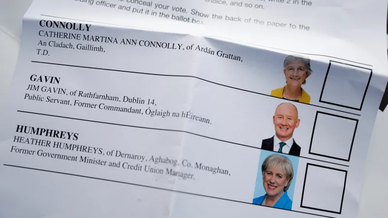 Hlasovací lístek pro irské prezidentské volby