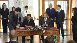 Podepisování česko-ruských smluv