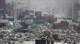 Následky výbuchu v severočínském přístavu Tchien-ťin