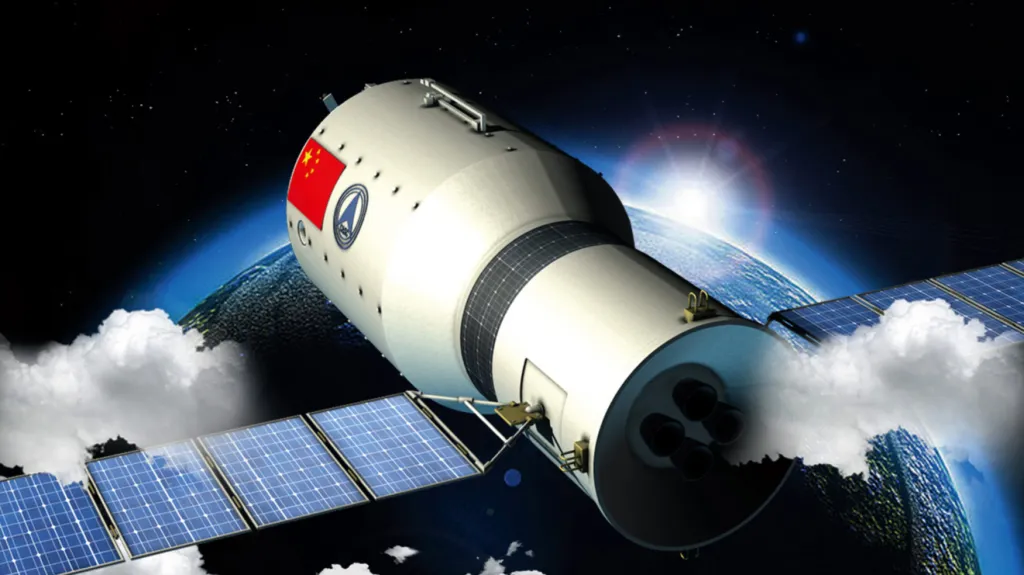 Vizualizace čínské vesmírné stanice Tchien-kung 1