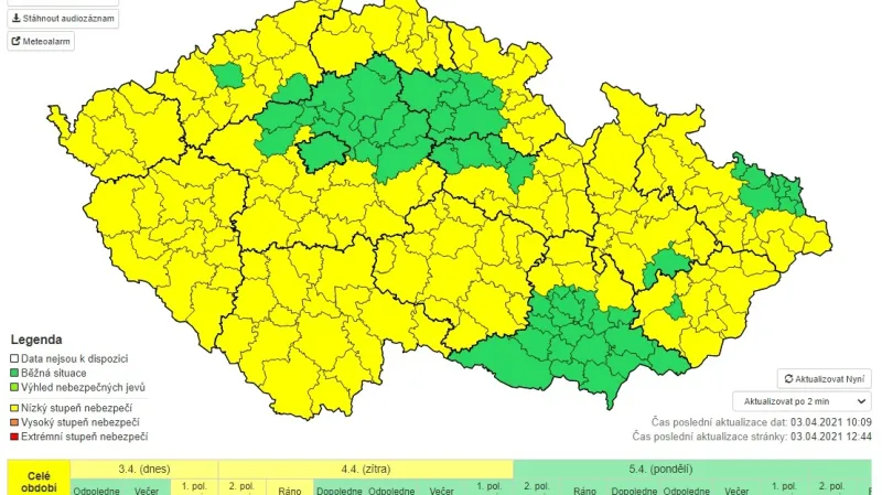 Výstraha ČHMÚ – náledí