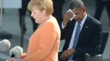 Obamu trápilo v Berlíně vedro