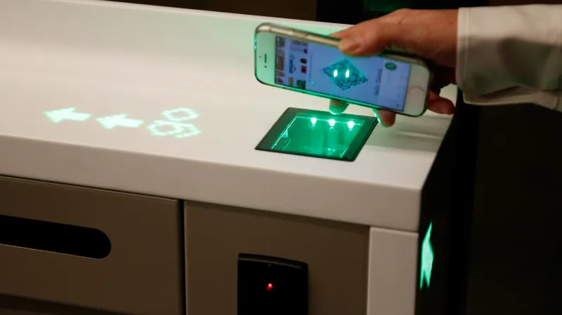 Skenování aplikace při příchodu do obchodu Amazon Go