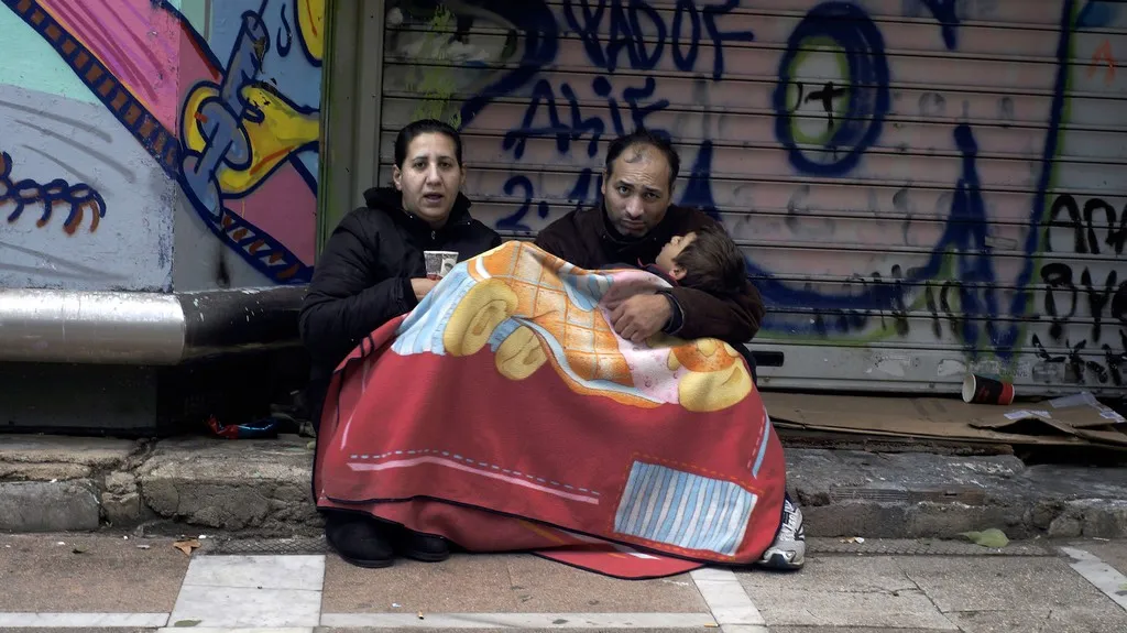 Řecká rodina bez domova