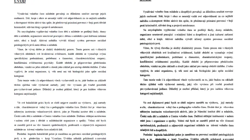Srovnání bakalářské a i diplomové práce Petra Krčála