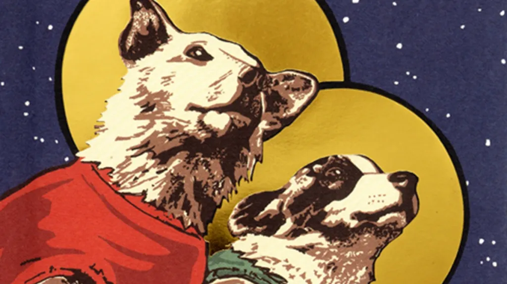 Ilustrační foto, obálka knihy Soviet Space Dogs