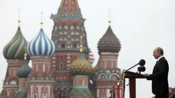 Ruský prezident Vladimir Putin na oslavách výročí konce války v Moskvě