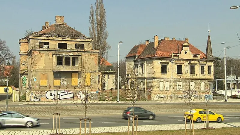 Stávající zástavba v místě, kde by měl vzniknout Office park