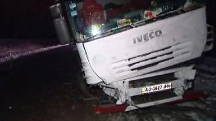 Havarovaný ukrajinský kamion