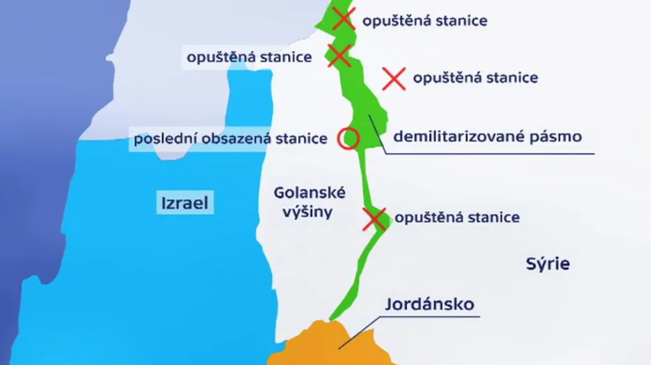 Golanské nížiny a kontrolní stanice OSN