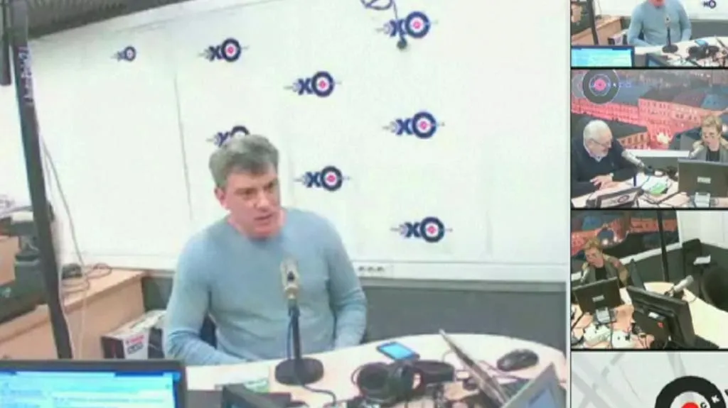 Boris Němcov během rozhovoru pro Echo Moskvy