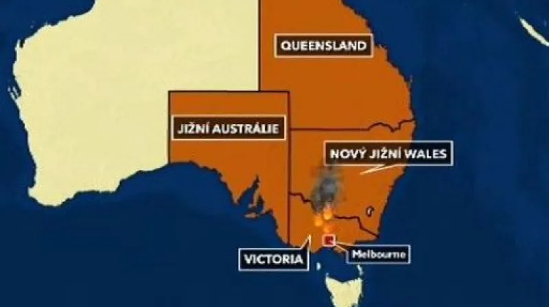 Oblasti zasažené požárem