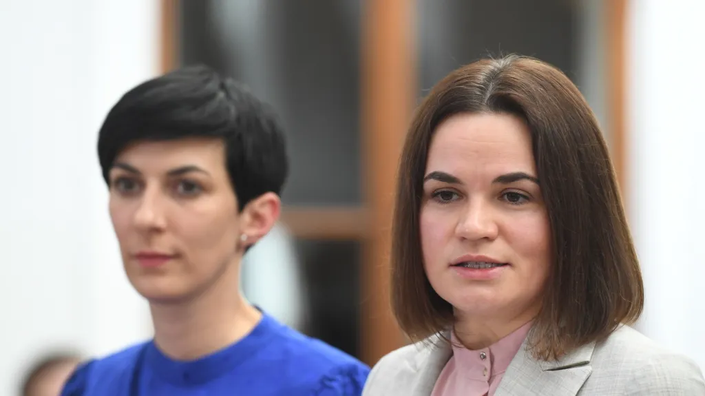 Předsedkyně Poslanecké sněmovny Markéta Pekarová Adamová se Svjatlanou Cichanouskou