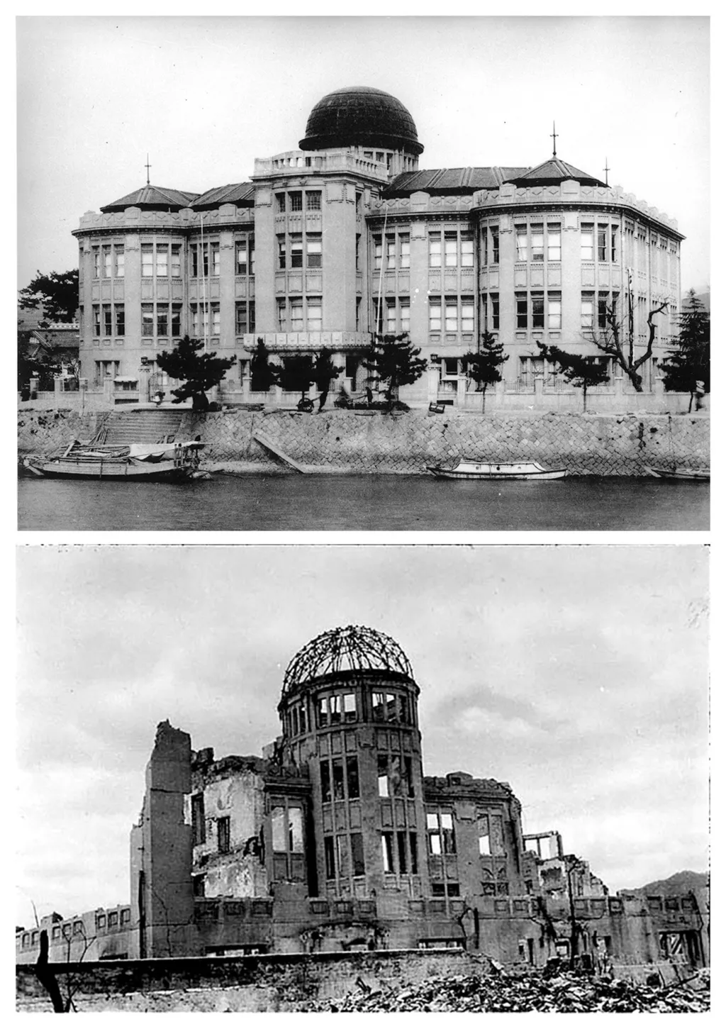 Hirošimský prefekturní palác se stal symbolem svržení atomových bomb na obě japonská města. Dnes plní funkci památníku míru a je zapsán do fondu světového dědictví UNESCO