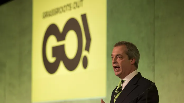 Nigel Farage, předseda protievropské strany UKIP (UK Independence Party)
