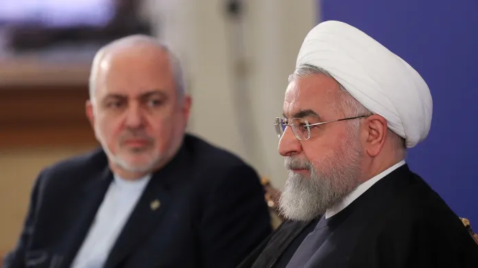 Džavád Zaríf s íránským prezidentem Hasanem Rouháním