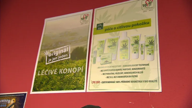 Reklamní leták v growshopu