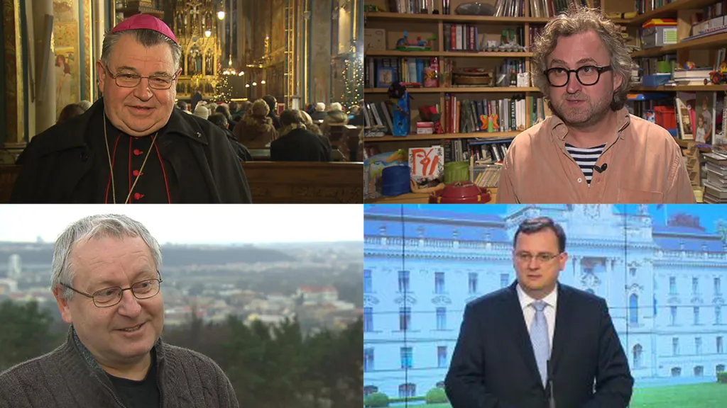 Dominik Duka, Jan Hřebejk, Václav Cílek, Petr Nečas