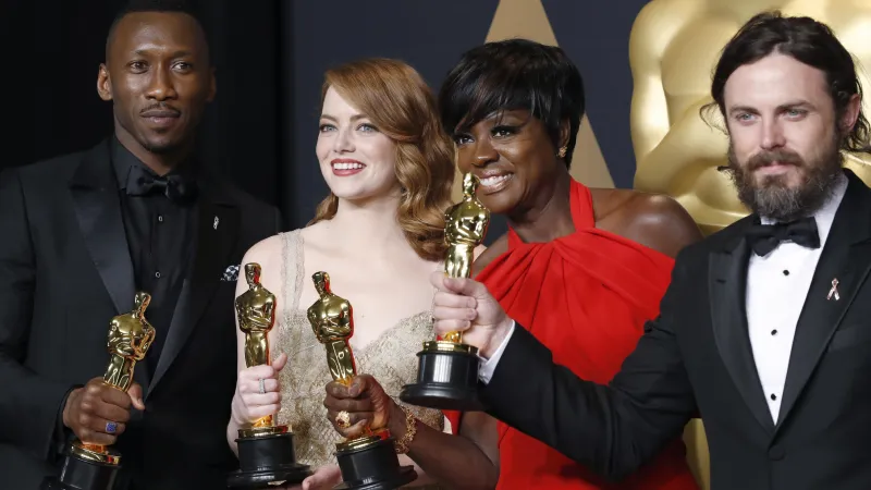 Mahershala Ali, Emma Stoneová, Viola Davisová a Casey Affleck