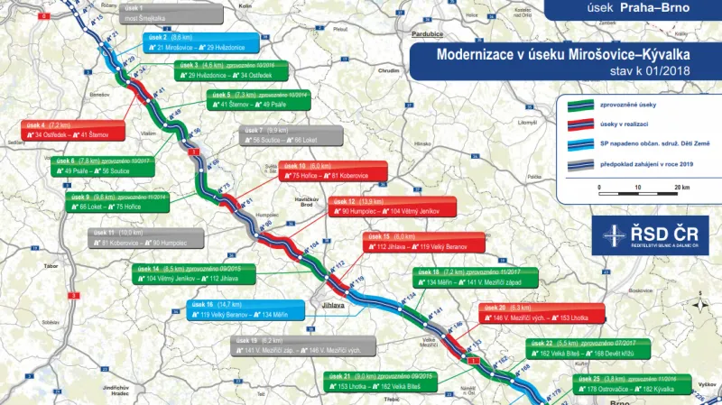 Modernizace dálnice D1 (stav k 1/2018)