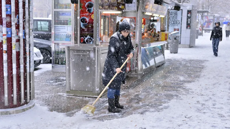 Zima na Václavském náměstí