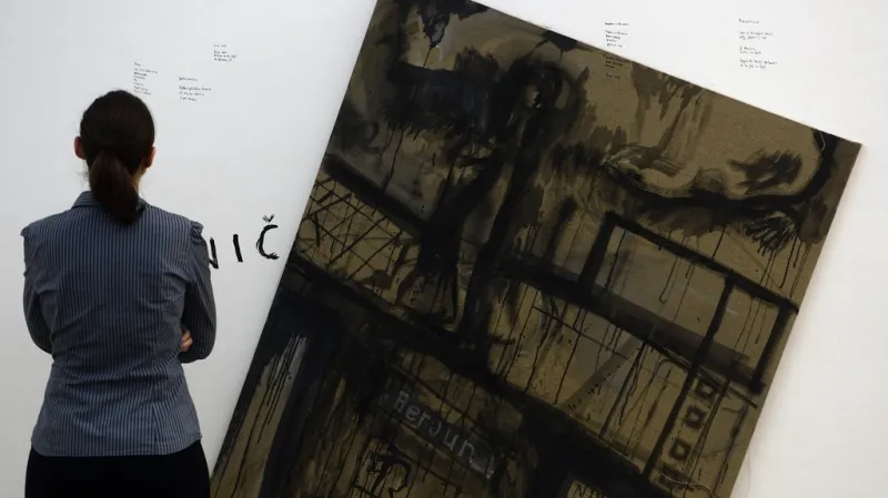 Z výstavy v Galerii Rudolfinum Nikola Čulík / Život a dílo (8.1.2013)