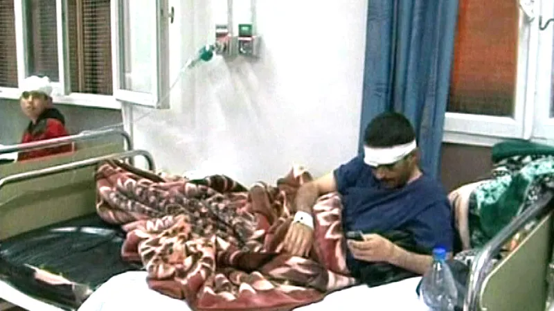 Zraněný po protestech v Sýrii