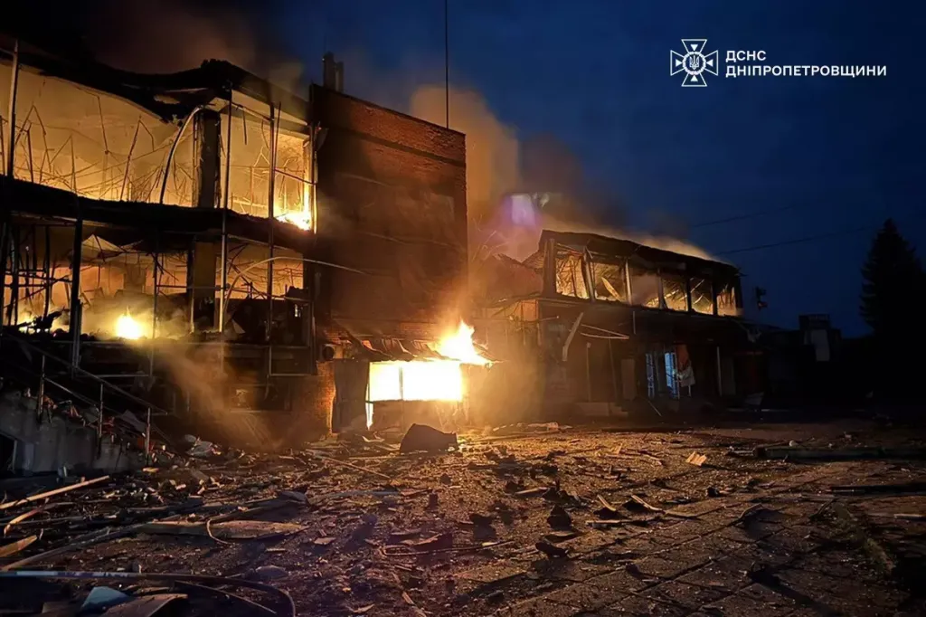 Následky ruských úderů v Dněpropetrovské oblasti