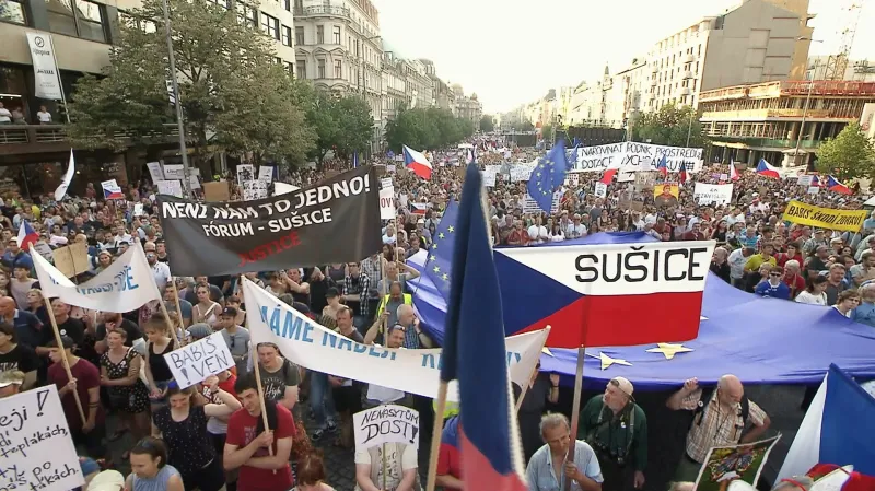 Demonstrace na Václavském náměstí