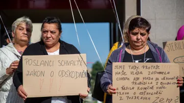 Protest žen, které se staly oběťmi protiprávní sterilizace, 11. září 2020