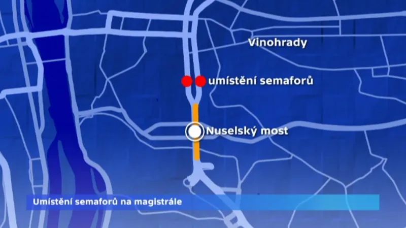 Umístění nových semaforů na magistrále