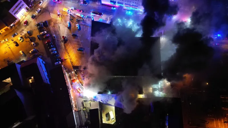 Požár obchodu v Benešově