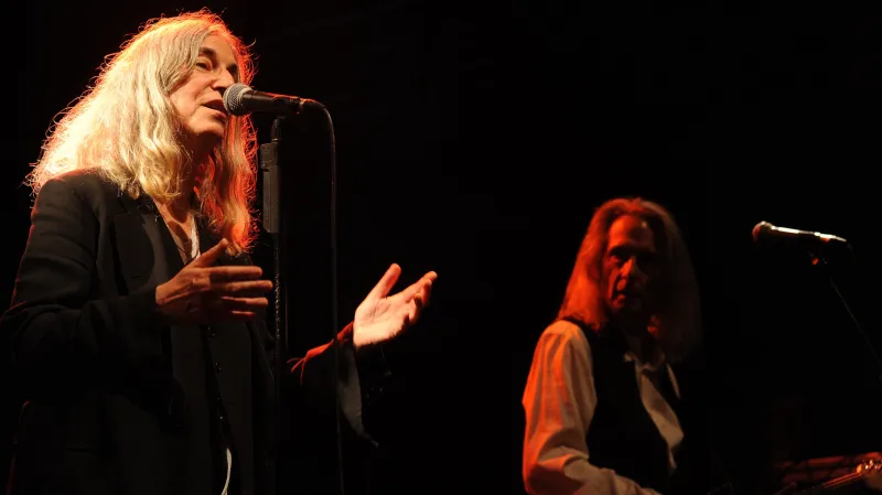 Patti Smith a Lenny Kaye v Divadle Archa