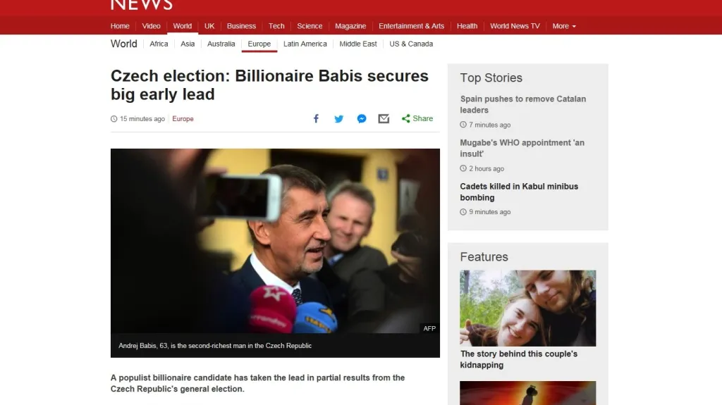 BBC o Babišově výhře