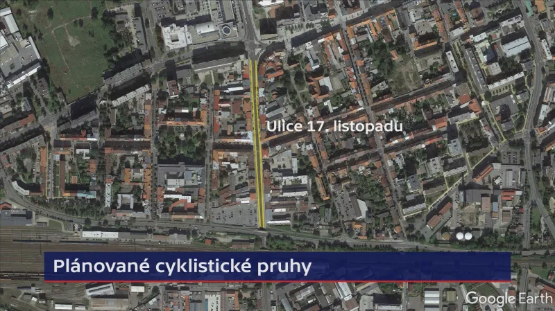 Plánované cyklistické pruhy