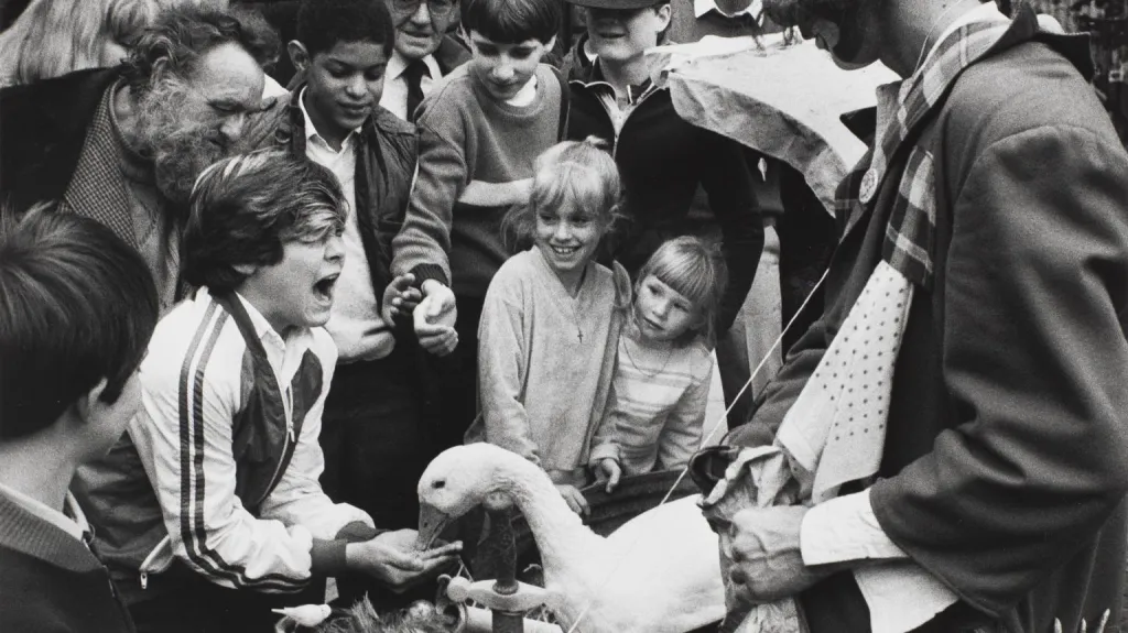 Děti s husou, Covent Garden, Londýn, 1984