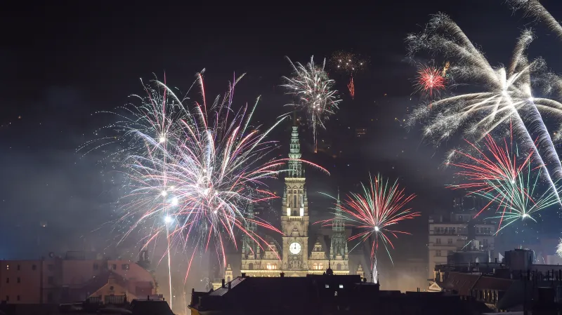 Novoroční ohňostroj v Liberci