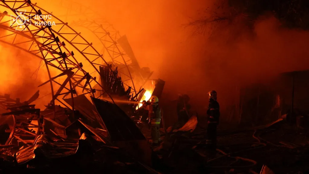 Následky ruského útoku v Kyjevě