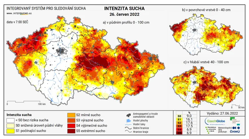 Intenzita sucha k 26.6. 2022