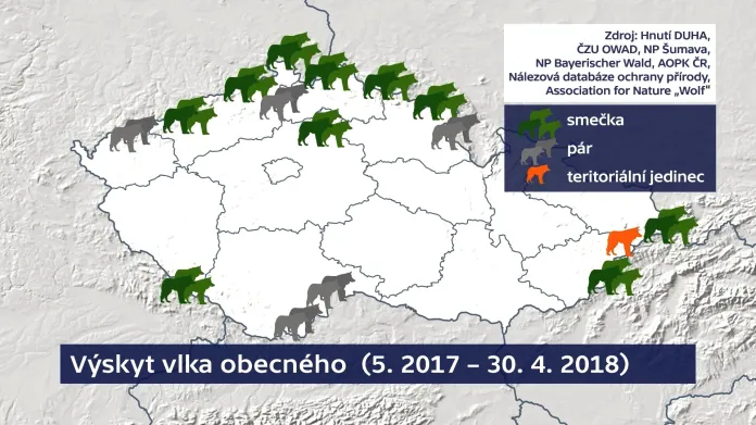 Výskyt vlka v Česku
