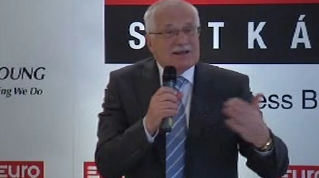 Václav Klaus přednáší